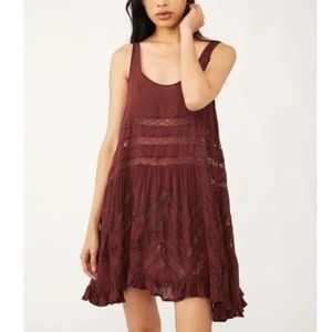 Free People Voile and Trapeze Lace Slip Dress Size Small